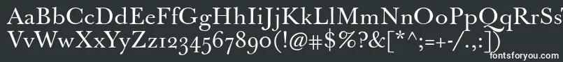 Jbaskerville-fontti – valkoiset fontit mustalla taustalla