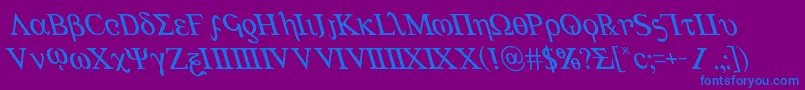 Achilles3left Font – Blue Fonts on Purple Background