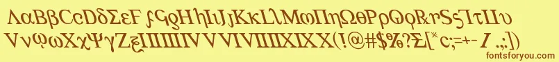 Achilles3left Font – Brown Fonts on Yellow Background