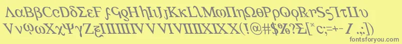 Achilles3left Font – Gray Fonts on Yellow Background