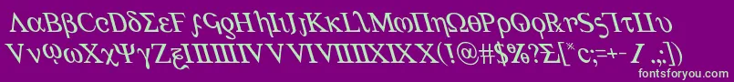 Achilles3left Font – Green Fonts on Purple Background