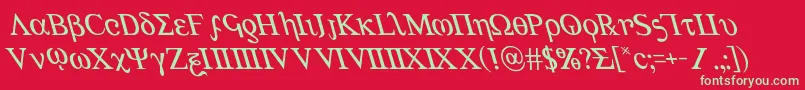 Achilles3left Font – Green Fonts on Red Background