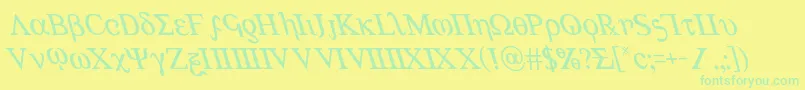 Achilles3left Font – Green Fonts on Yellow Background