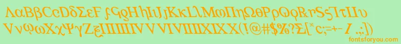 Achilles3left Font – Orange Fonts on Green Background