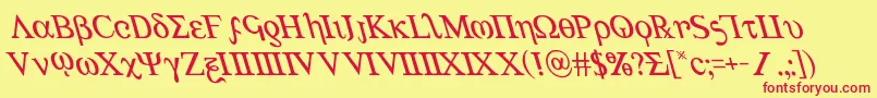 Achilles3left Font – Red Fonts on Yellow Background