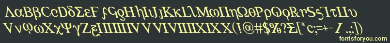 Achilles3left Font – Yellow Fonts on Black Background