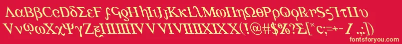 Achilles3left Font – Yellow Fonts on Red Background