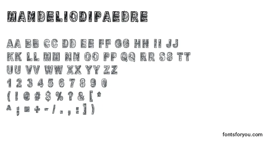 Schriftart MandelioDiPaedre – Alphabet, Zahlen, spezielle Symbole
