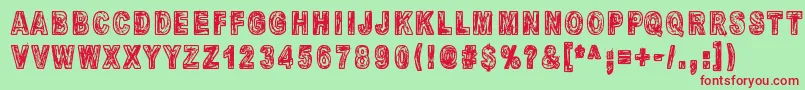 MandelioDiPaedre Font – Red Fonts on Green Background