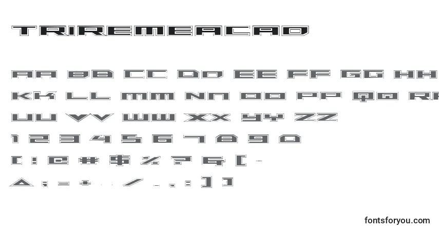 Шрифт Triremeacad – алфавит, цифры, специальные символы