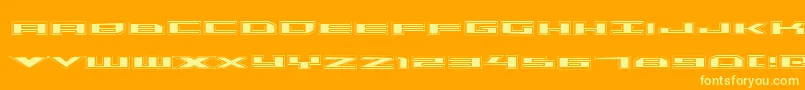 Triremeacad Font – Yellow Fonts on Orange Background