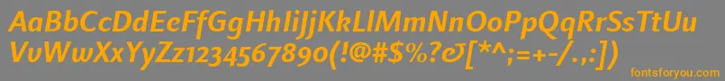 LinotypefinneganosfBolditalic Font – Orange Fonts on Gray Background