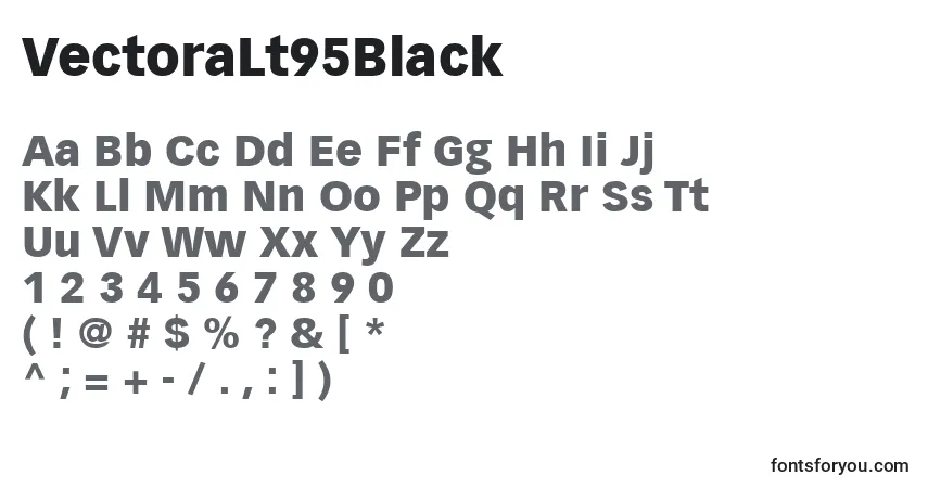 A fonte VectoraLt95Black – alfabeto, números, caracteres especiais