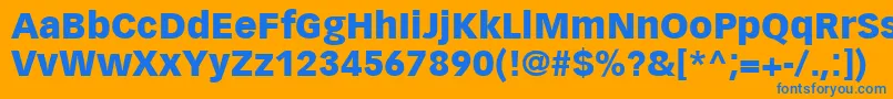 Czcionka VectoraLt95Black – niebieskie czcionki na pomarańczowym tle