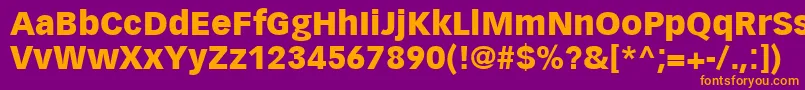 VectoraLt95Black Font – Orange Fonts on Purple Background