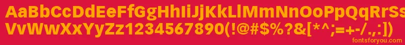 VectoraLt95Black Font – Orange Fonts on Red Background