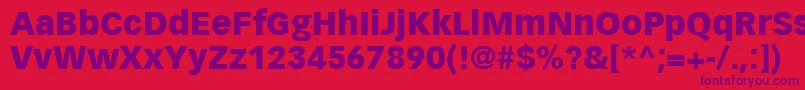 VectoraLt95Black Font – Purple Fonts on Red Background