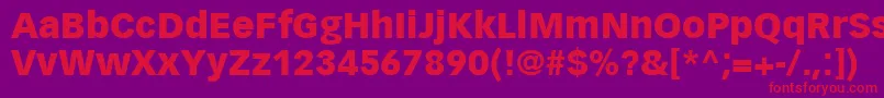 VectoraLt95Black Font – Red Fonts on Purple Background