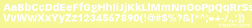 VectoraLt95Black Font – White Fonts on Yellow Background