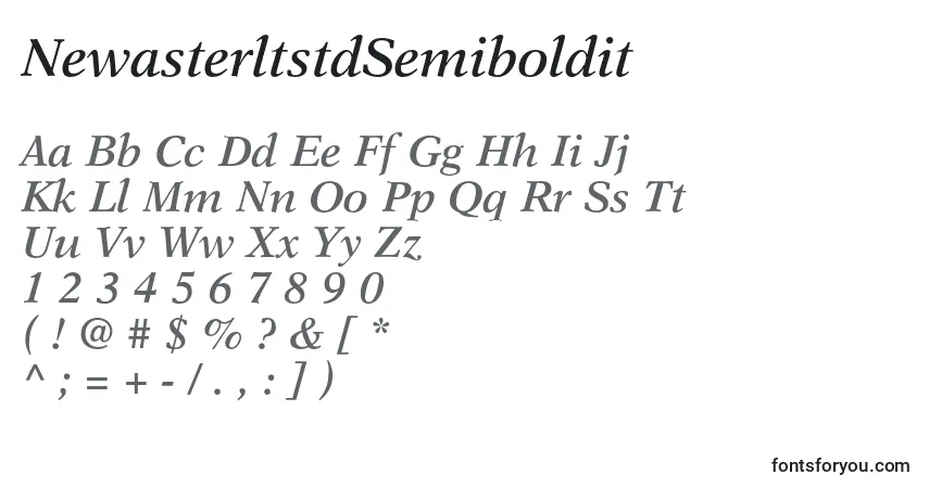 Fuente NewasterltstdSemiboldit - alfabeto, números, caracteres especiales