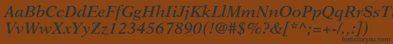 NewasterltstdSemiboldit Font – Black Fonts on Brown Background