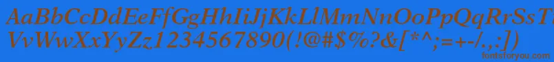 Шрифт NewasterltstdSemiboldit – коричневые шрифты на синем фоне