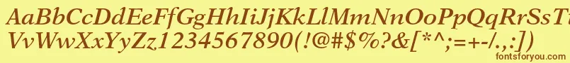 NewasterltstdSemiboldit Font – Brown Fonts on Yellow Background