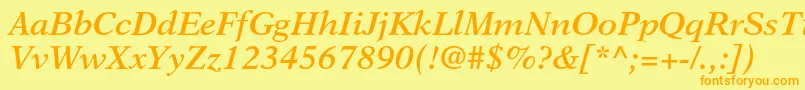 NewasterltstdSemiboldit Font – Orange Fonts on Yellow Background