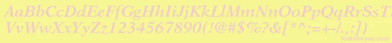 NewasterltstdSemiboldit-Schriftart – Rosa Schriften auf gelbem Hintergrund