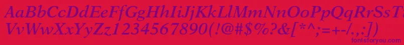 NewasterltstdSemiboldit Font – Purple Fonts on Red Background