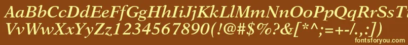 NewasterltstdSemiboldit-fontti – keltaiset fontit ruskealla taustalla