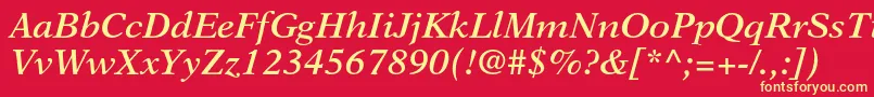 NewasterltstdSemiboldit Font – Yellow Fonts on Red Background