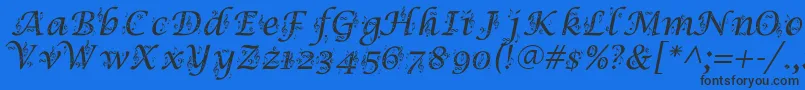 フォントSymphony – 黒い文字の青い背景