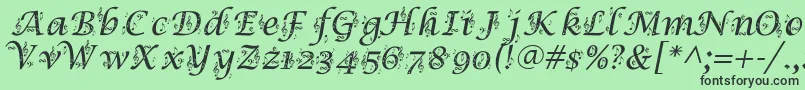 Symphony-fontti – mustat fontit vihreällä taustalla