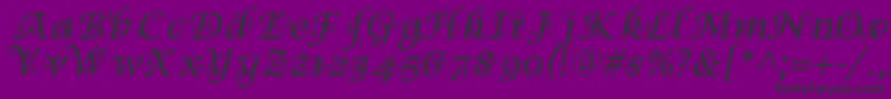 Symphony-fontti – mustat fontit violetilla taustalla