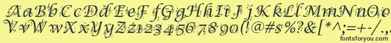 Symphony Font – Black Fonts on Yellow Background