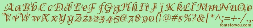 Symphony Font – Brown Fonts on Green Background