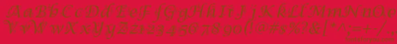 Symphony-fontti – ruskeat fontit punaisella taustalla