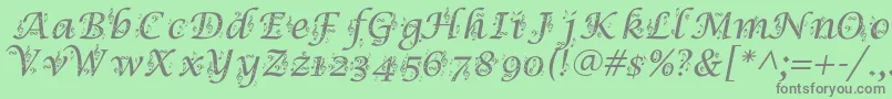 Symphony Font – Gray Fonts on Green Background