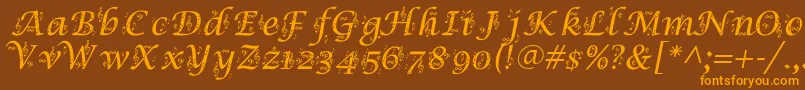 Symphony Font – Orange Fonts on Brown Background