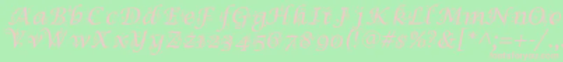 Symphony Font – Pink Fonts on Green Background