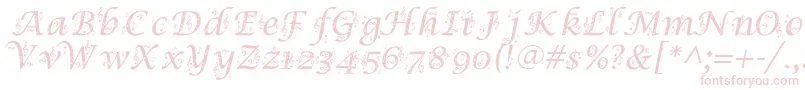 Symphony-fontti – vaaleanpunaiset fontit valkoisella taustalla
