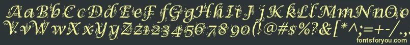 Symphony Font – Yellow Fonts on Black Background