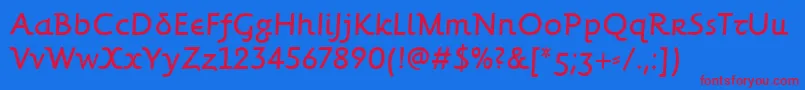 ForkbearditcTt Font – Red Fonts on Blue Background