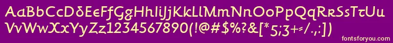 ForkbearditcTt-Schriftart – Gelbe Schriften auf violettem Hintergrund