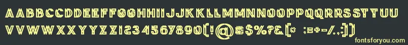 Phantombold-Schriftart – Gelbe Schriften auf schwarzem Hintergrund