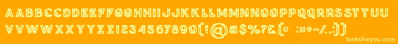 Phantombold Font – Yellow Fonts on Orange Background