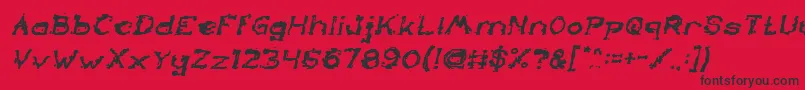 TheLazyDogBoldItalic Font – Black Fonts on Red Background