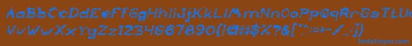 TheLazyDogBoldItalic Font – Blue Fonts on Brown Background