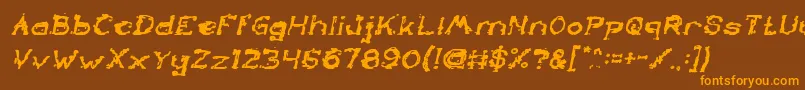 TheLazyDogBoldItalic Font – Orange Fonts on Brown Background